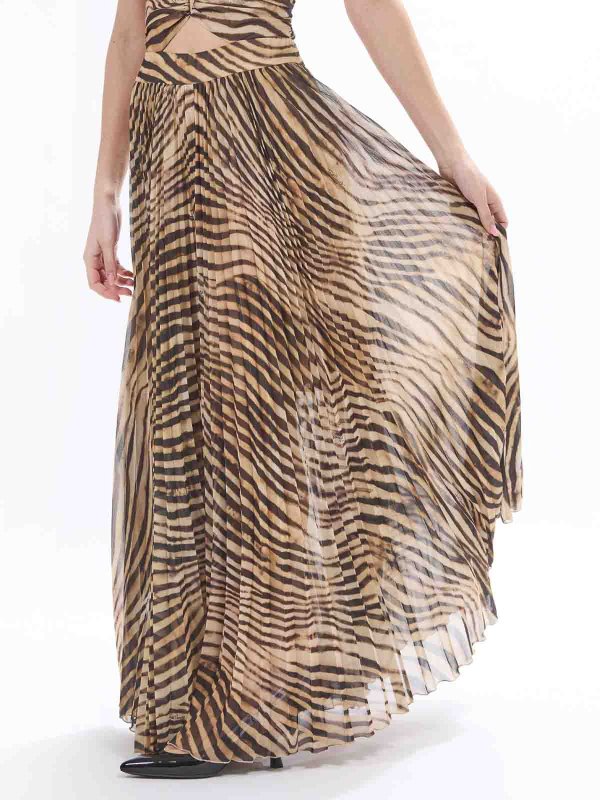 JUST CAVALLI buy online Long Plisse Dress Dress Georgette Tiger