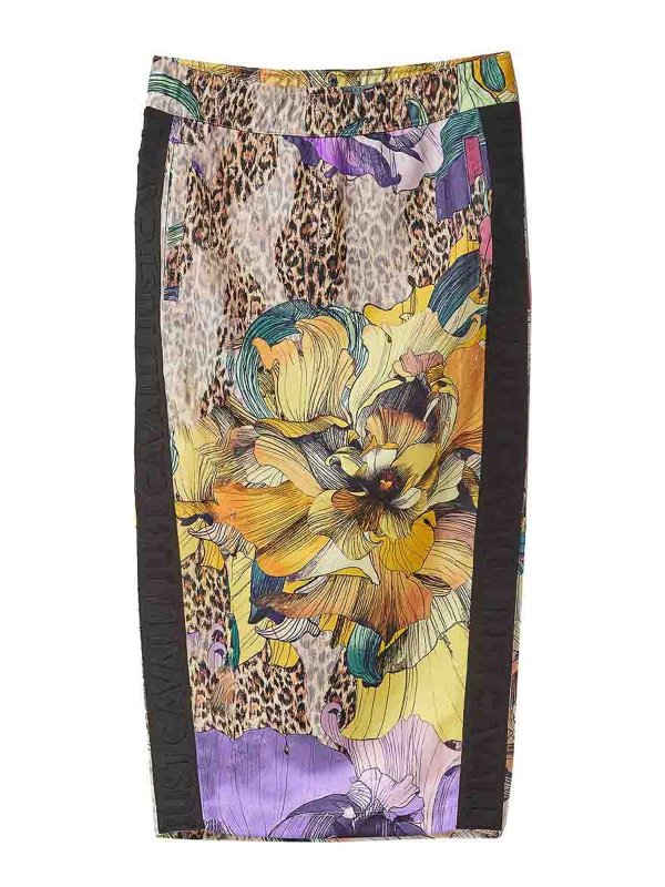 JUST CAVALLI: Knee length skirts & Midi - Flower print skirt