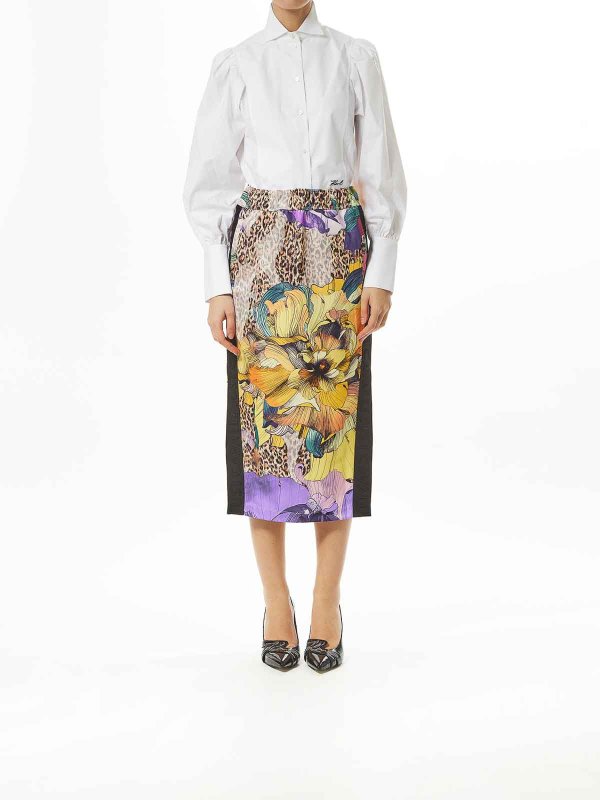 JUST CAVALLI: Knee length skirts & Midi online - Flower print skirt
