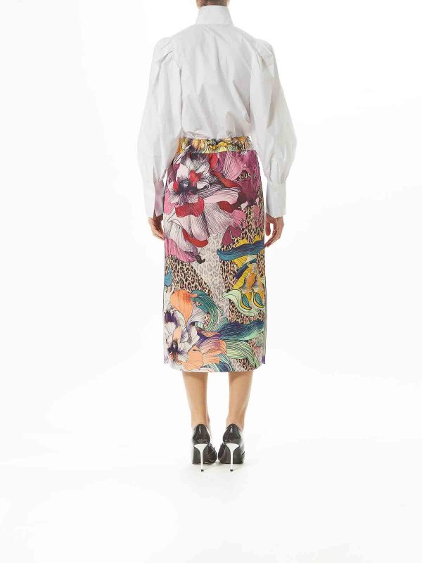 Flower print skirt shop online: JUST CAVALLI