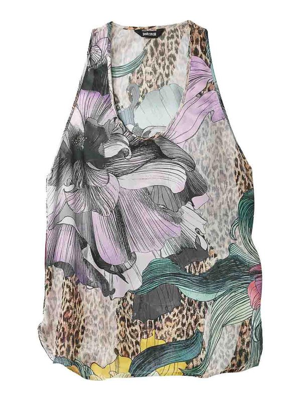 JUST CAVALLI: Tops & Tank tops - Flower printing top