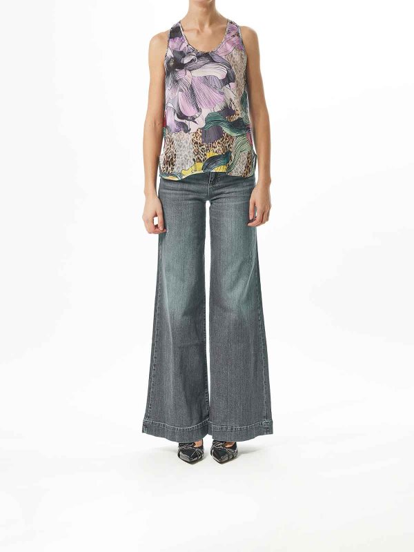 JUST CAVALLI: Tops & Tank tops online - Flower printing top