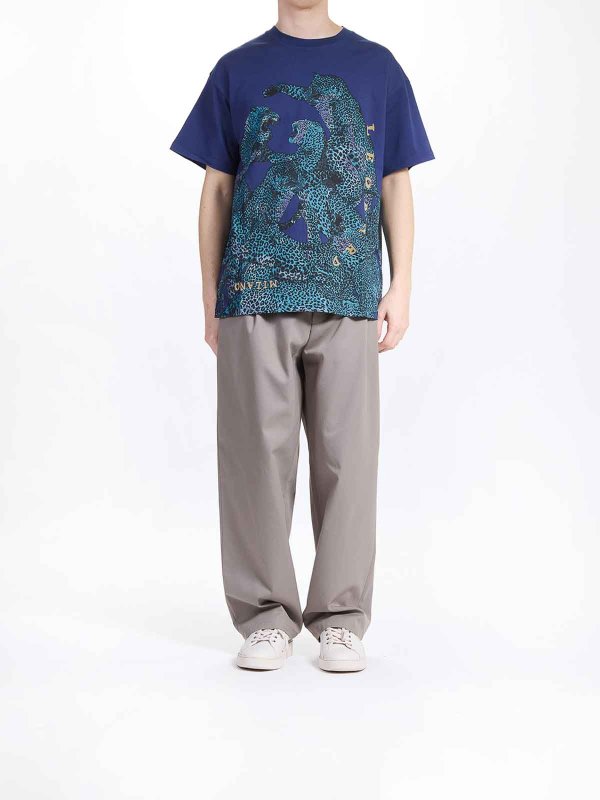 JUST CAVALLI: t-shirts online - Placed Full Leopard T-Shirt