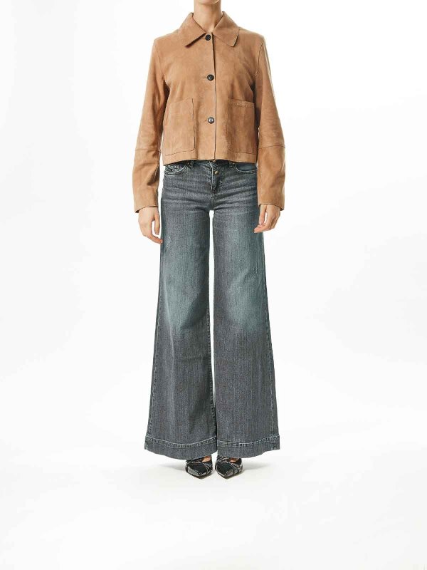 KARL LAGERFELD: leather jacket online - Patch Pocket Leather Jacket