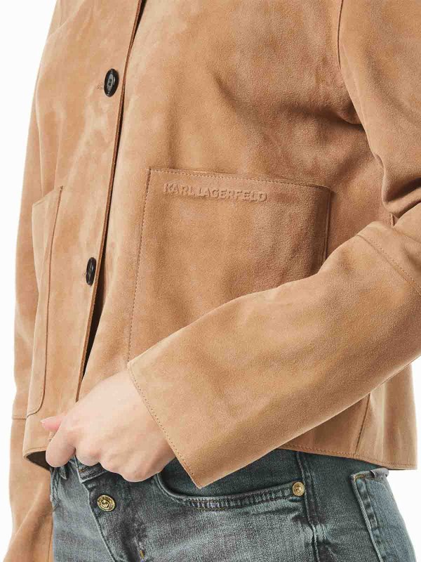 KARL LAGERFELD buy online Patch Pocket Leather Jacket