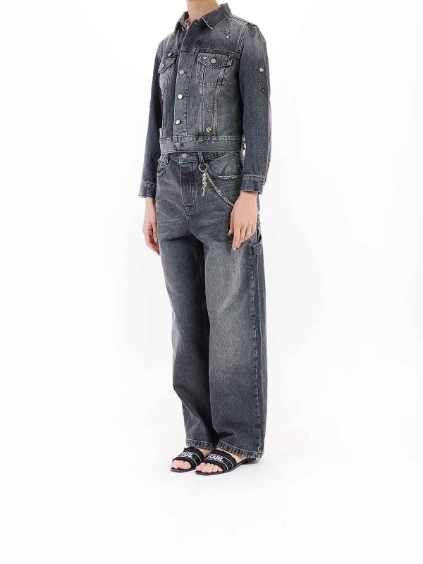 The Best Shops MARC JACOBS: leather jacket - Charm Shrunken Trucker