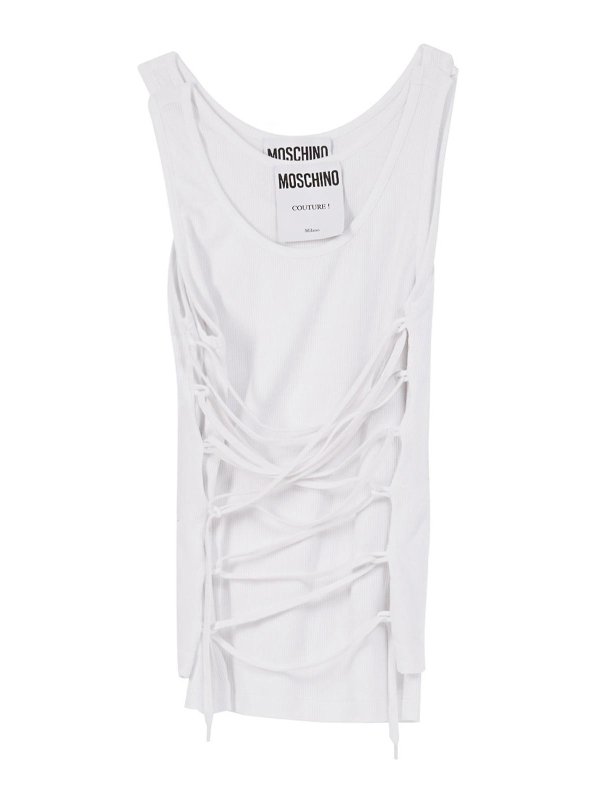 MOSCHINO: Tops & Débardeurs - Top - Blanc