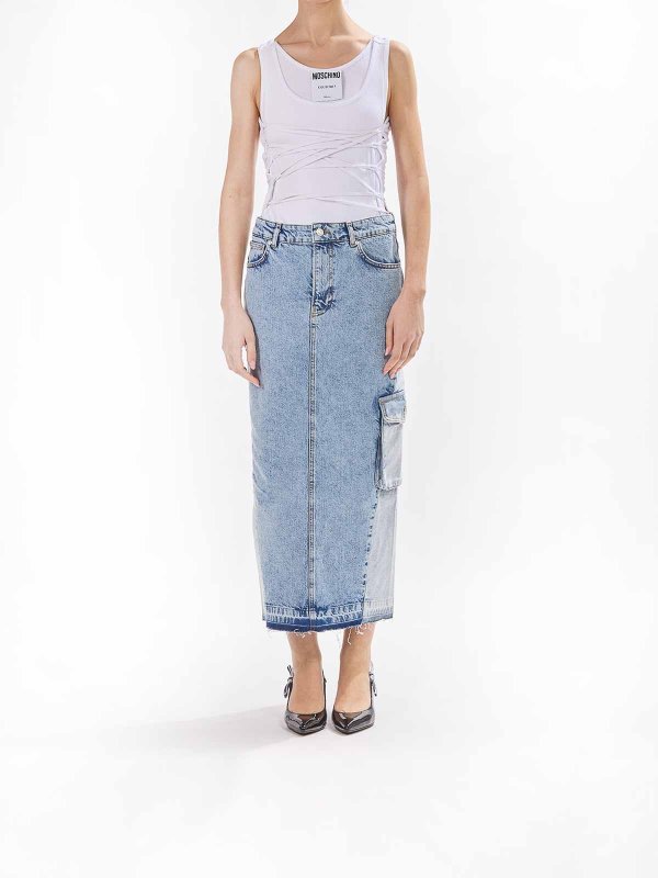 MOSCHINO JEANS: Knee length skirts & Midi online - Denim Cargo Skirt