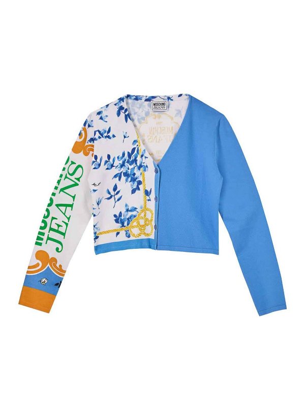 MOSCHINO JEANS: cardigans - Cardigan Stampa Foulard