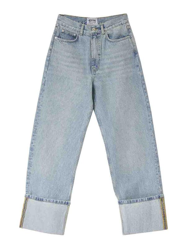 MOSCHINO JEANS: bootcut jeans - Jeans Risvolto 14 Oz Denim