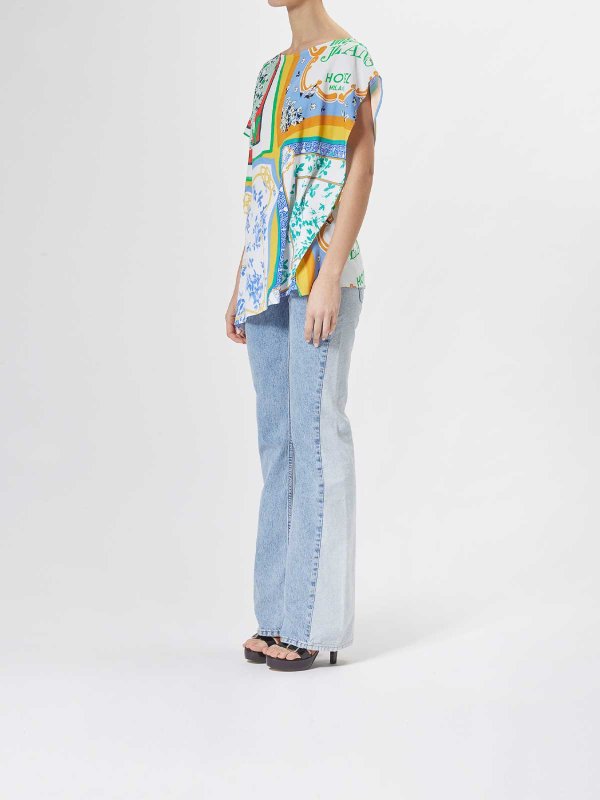 The Best Shops MOSCHINO JEANS: Tops & Tank tops - Top Stampa Foulard