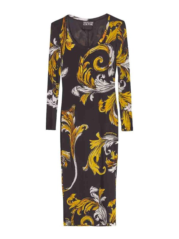 knee length dresses for ladies Versace Jeans Couture Black Cocktail Dress  ICETIME LUXE