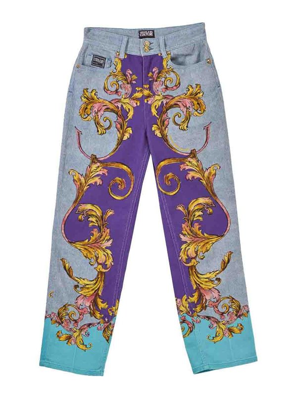 VERSACE JEANS: casual trousers - Nina Placed Baroque Trousers