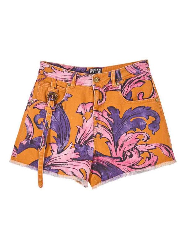 VERSACE JEANS: Trousers Shorts - Short baroque trousers