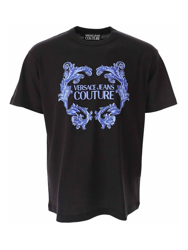 VERSACE JEANS: T-shirts - T-Shirt - Schwarz