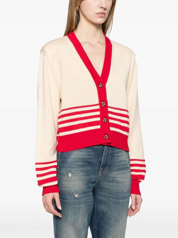The Best Shops GOLDEN GOOSE: cardigans - `Journey` Knit Cropped Striped Cardigan