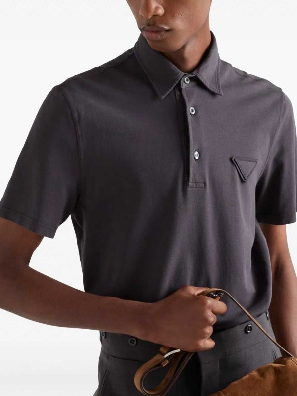 The Best Shops PRADA: polo shirts - Cotton Polo Shirt
