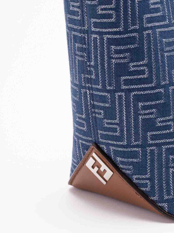 Canvas Stripes Small Shopping Bag shop online: FENDI