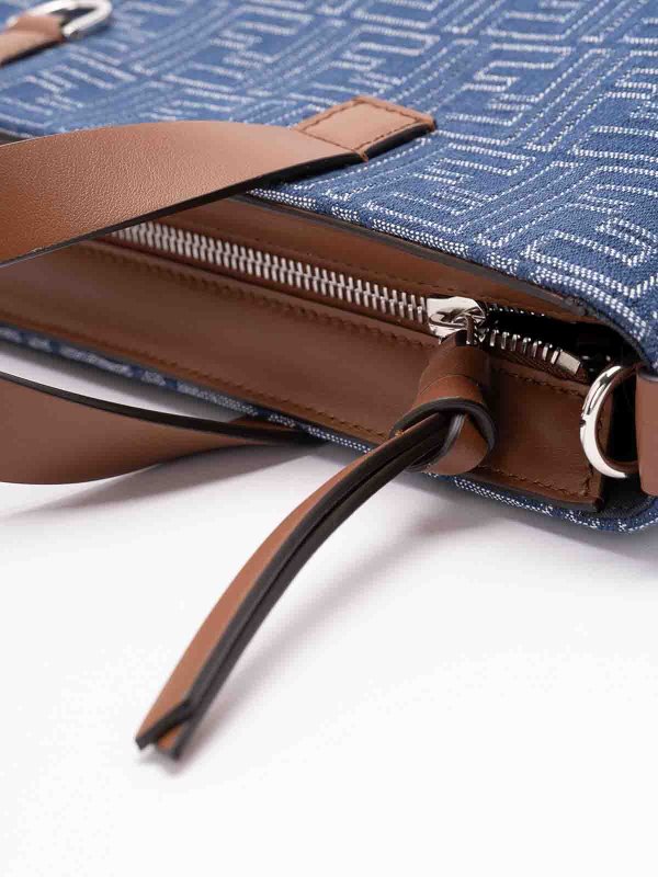 The Best Shops FENDI: Canvas Stripes Small Shopping Bag