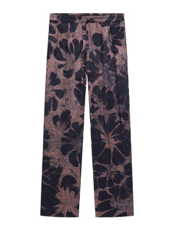 DRIES VAN NOTEN: casual trousers - Viscose Floral Trousers