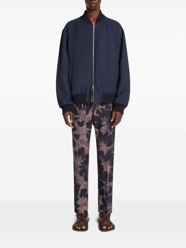 DRIES VAN NOTEN: casual trousers online - Viscose Floral Trousers