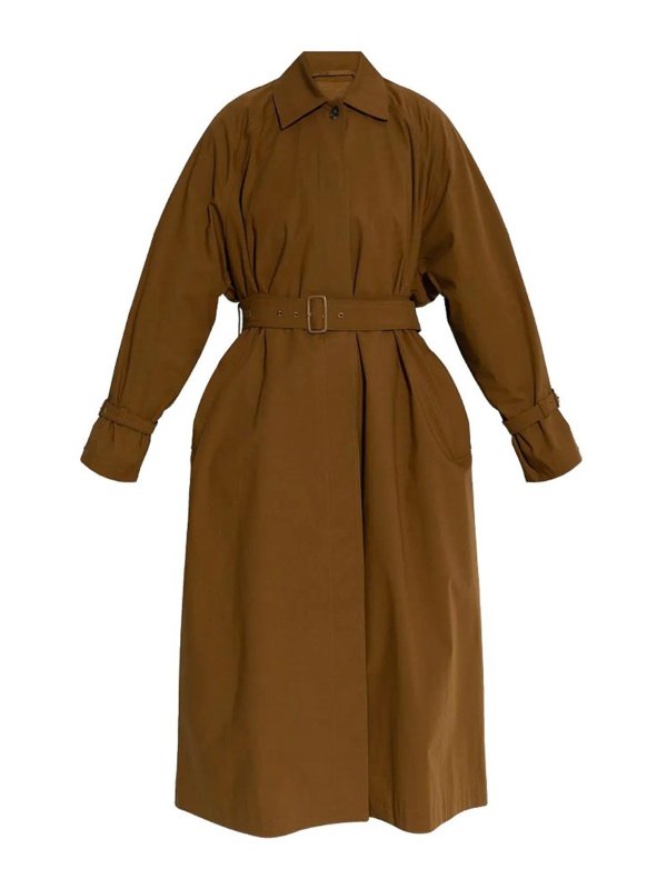 Max Mara: trench coats - Epoche Trench Coat In Drop-Proof Cotton