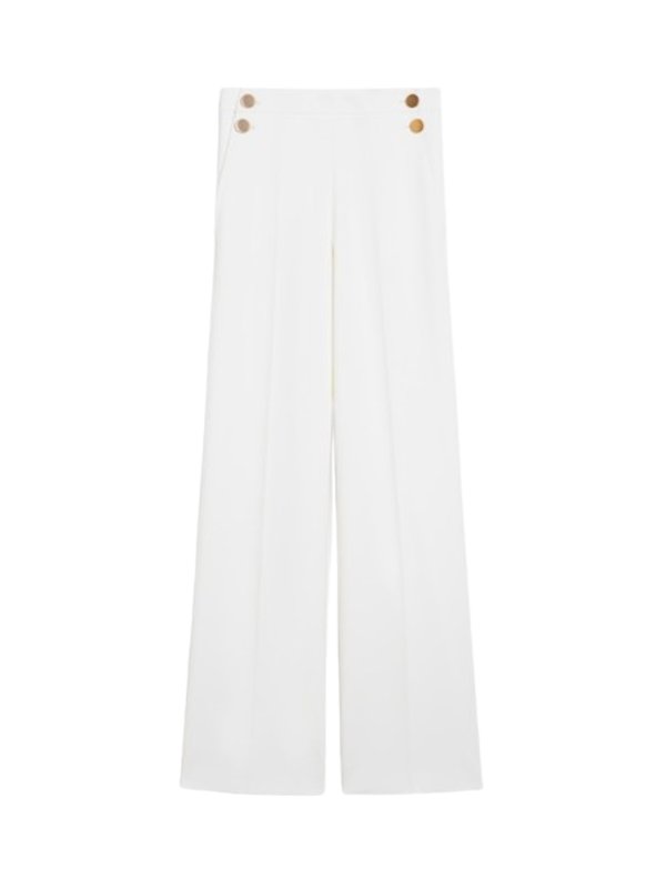 The Best Shops Max Mara: Wide Trousers In Wool Canvas