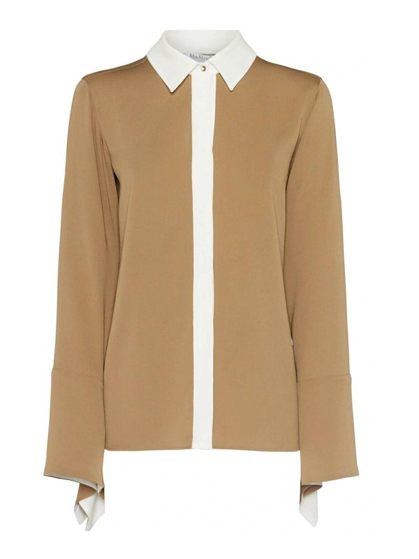 Max Mara: shirts - Shirt In Colorblock Silk