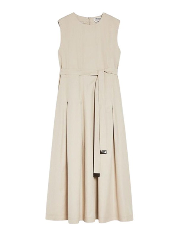 S MAX MARA: knee length dresses - Max Mara  Sleeveless Twill Dress