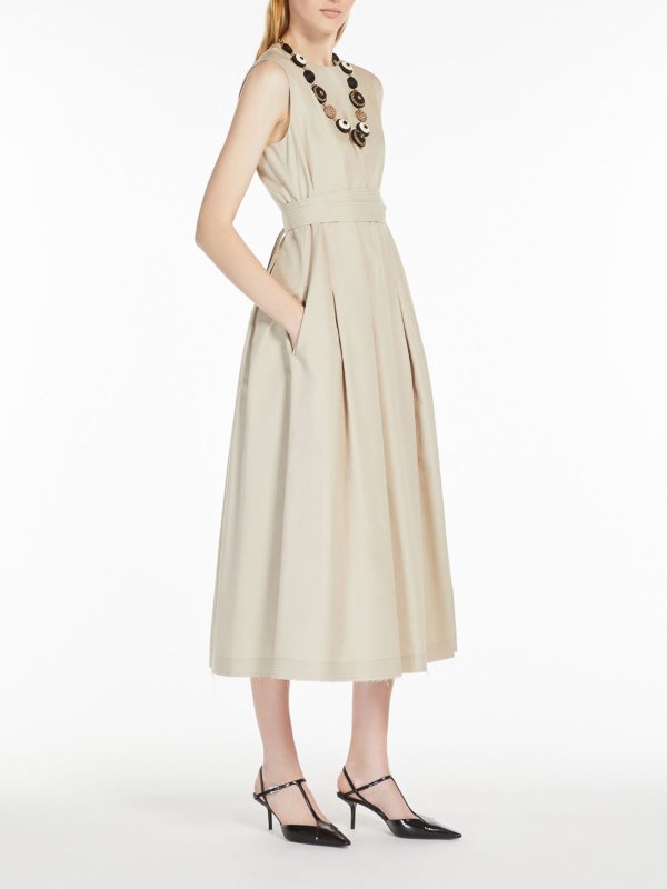 S MAX MARA: knee length dresses online - Max Mara  Sleeveless Twill Dress