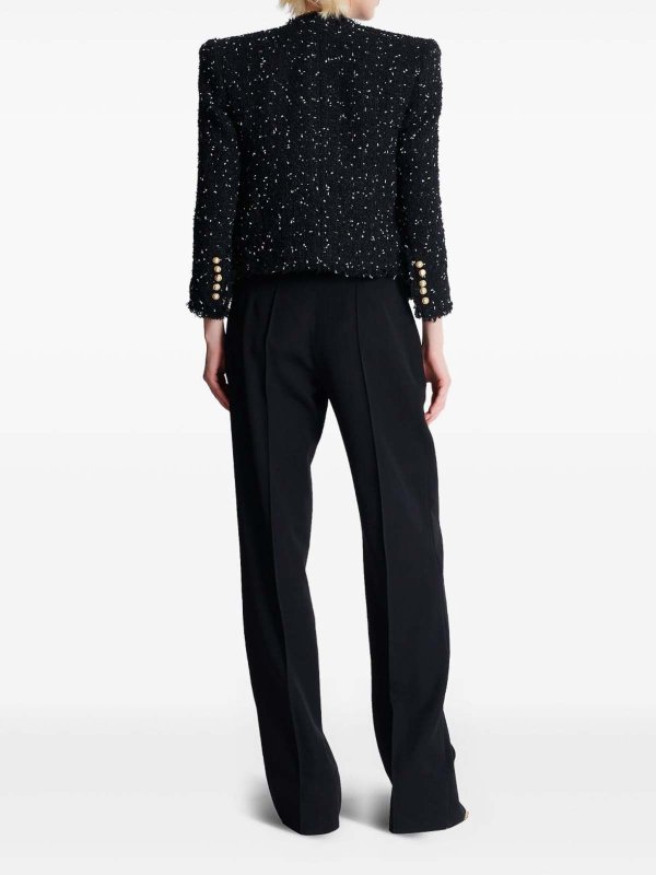 The Best Shops Balmain: casual jackets - 8-Button Spencer Jacket In Polka Dot Tweed