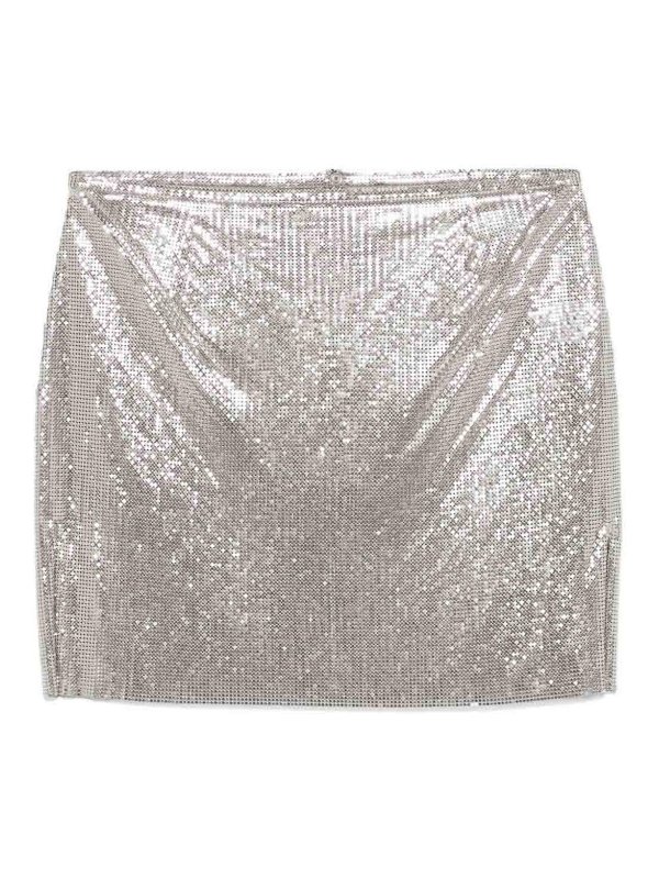 RABANNE: Mini jupes - Mini Jupe - Argent