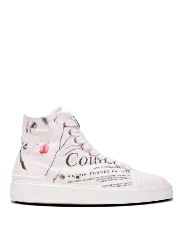 Balmain: trainers - B-Court High Top Sneakers