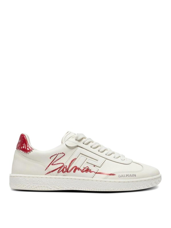 Balmain: trainers - Sneakers Swan Lipstick in leather