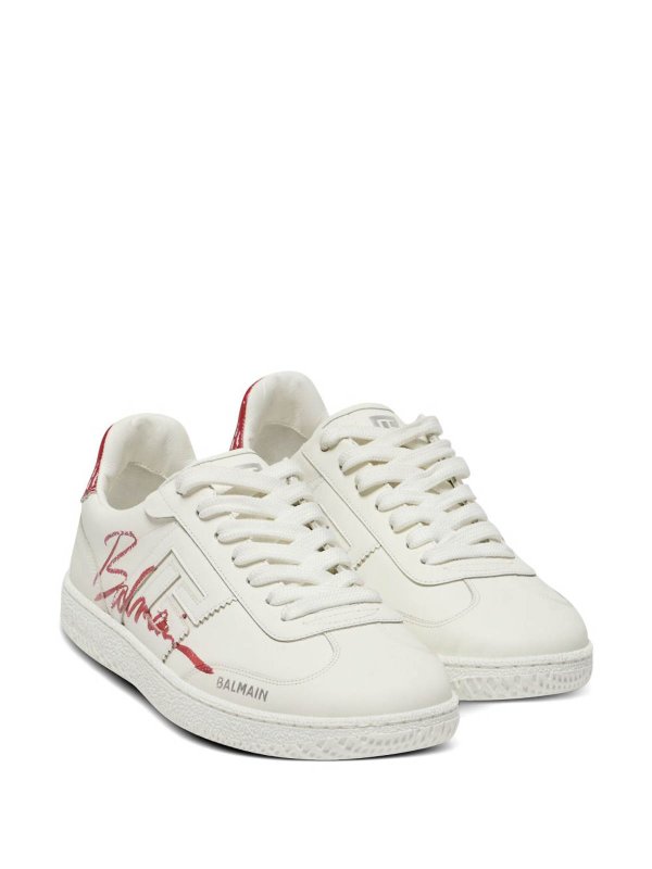 Sneakers Swan Lipstick in leather shop online: Balmain