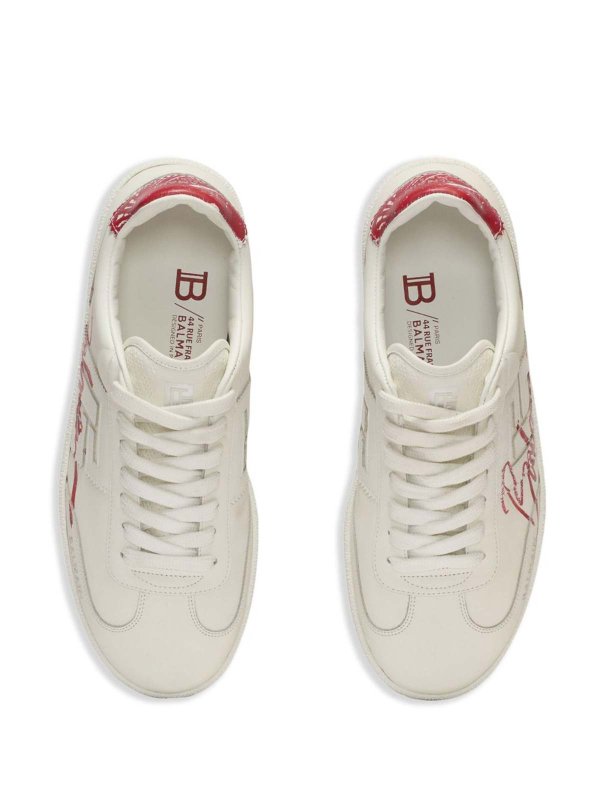 The Best Shops Balmain: Sneakers Swan Lipstick in leather