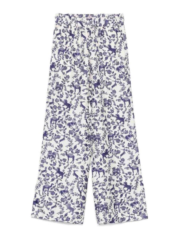 ALBERTO BIANI: casual trousers - Printed Silk Trousers