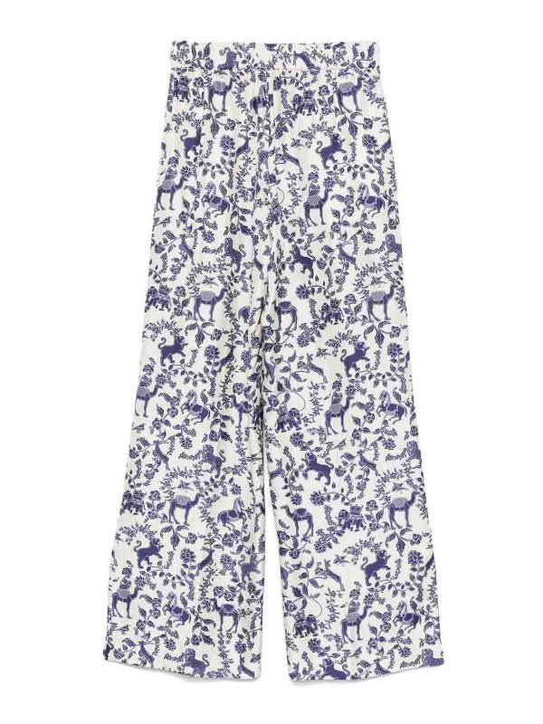 ALBERTO BIANI: casual trousers online - Printed Silk Trousers