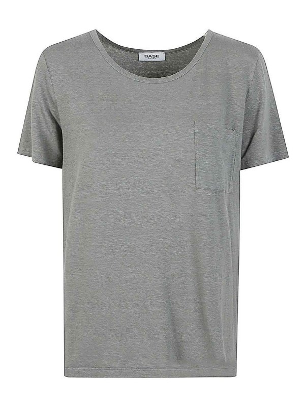 BASE: Strickpullover mit Rundhalsausschnitt - Rundhalspullover - Grün