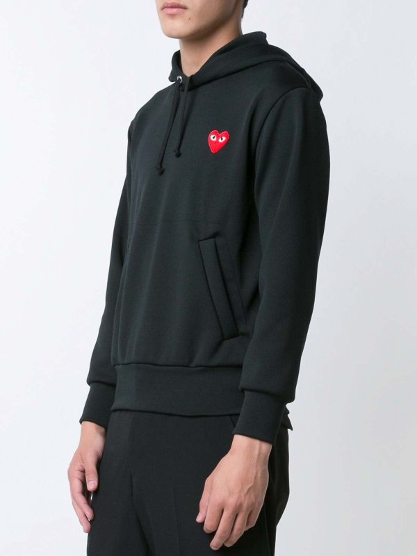 The Best Shops COMME DES GARCONS: Sweatshirts & Sweaters - Emblem Heart Cotton Hoodie