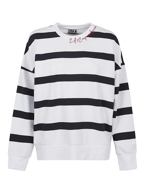 EA7 Emporio Armani: crew necks - Cotton Crewneck Sweatshirt