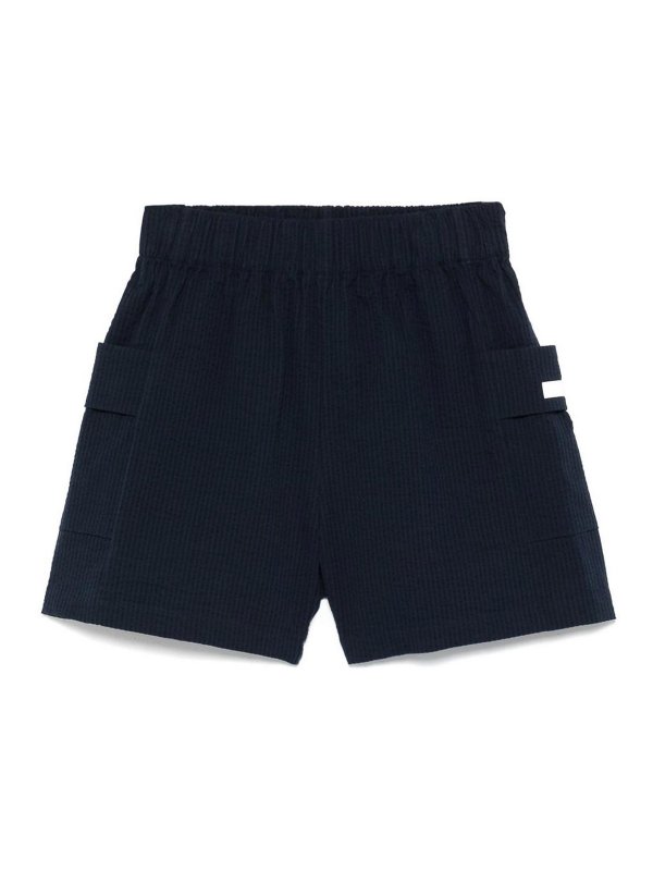 EA7 Emporio Armani: pantaloni shorts - Shorti di cotone a strisce
