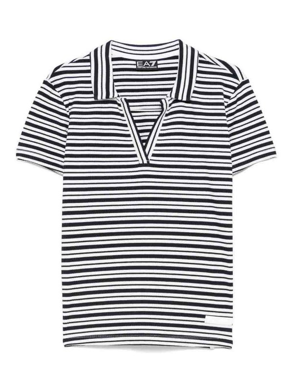 EA7 Emporio Armani: polo shirts - Striped Polo Shirt