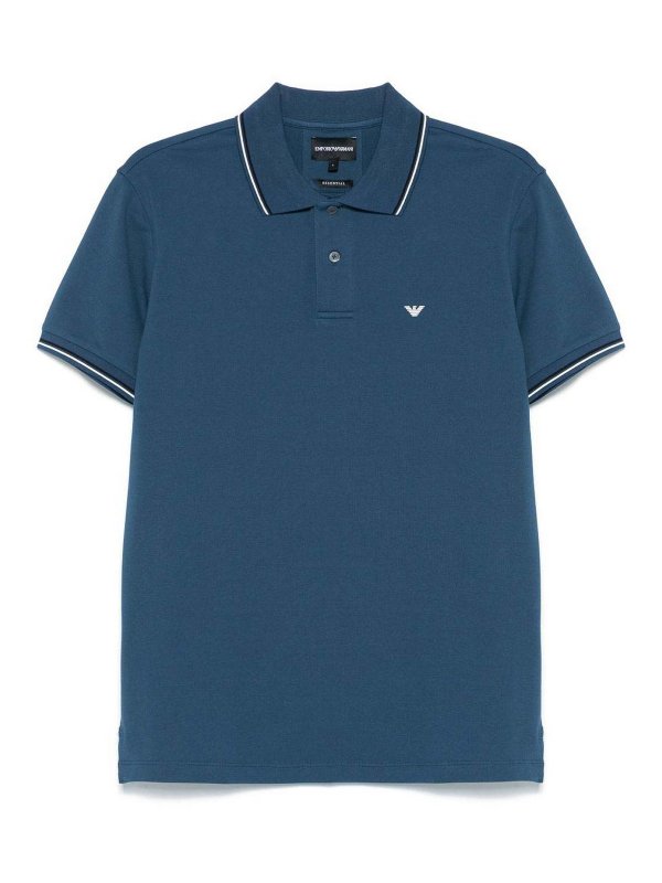 EMPORIO ARMANI: polo shirts - Logo Cotton Polo Shirt