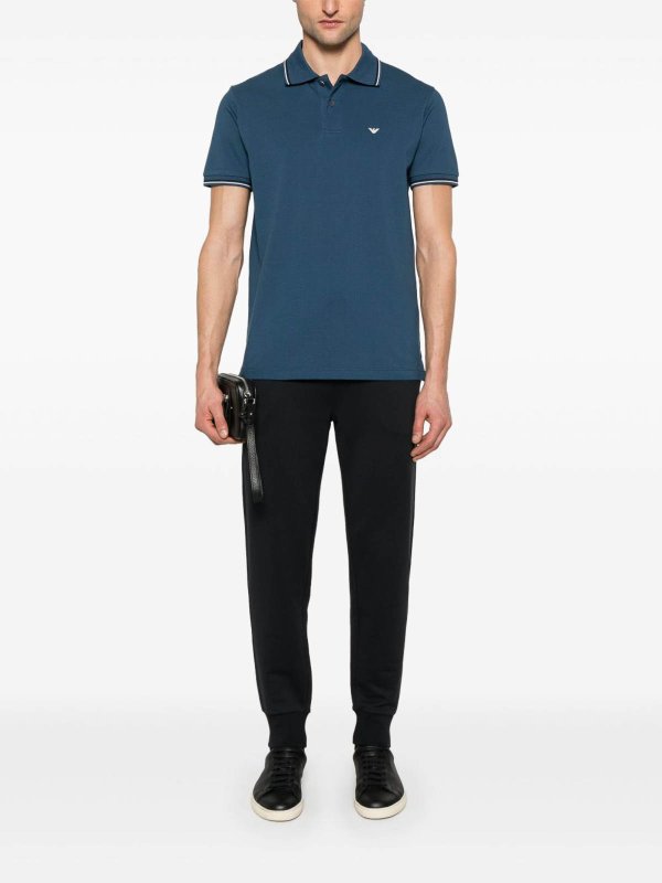 Logo Cotton Polo Shirt shop online: EMPORIO ARMANI