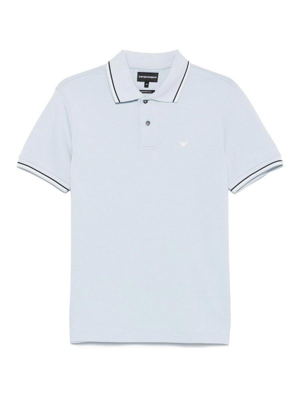 EMPORIO ARMANI: polo shirts - Logo Cotton Polo Shirt