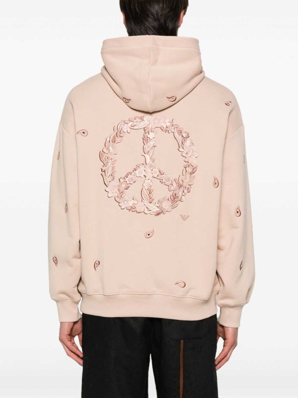 EMPORIO ARMANI: Sweatshirts & Sweaters online - Logo Organic Cotton Hoodie