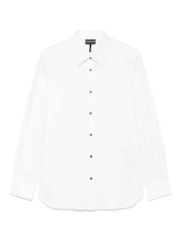 EMPORIO ARMANI: shirts - Allover Logo Cotton Shirt