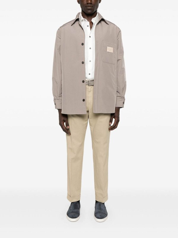 The Best Shops EMPORIO ARMANI: shirts - Allover Logo Cotton Shirt