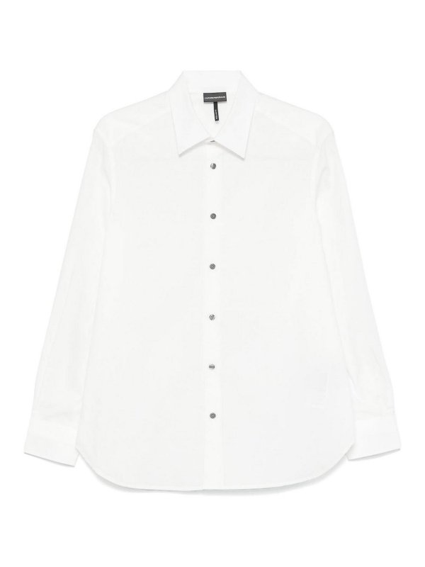 EMPORIO ARMANI: shirts - Allover Logo Cotton Shirt